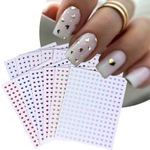 6/12pcs Cute Love Heart Nail Stickers 3D Self-Adhesive Gold Silver Y2K Star Nail Art Decals for Women Valentine's Day Manicure