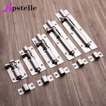 Apstelle 1Pcs 1.5/2/2.5/3/4/5/6/8/10/12 Inch Stainless Steel Door Latch Sliding Lock Bolt Latch Hasp Staple Gate Safety Lock