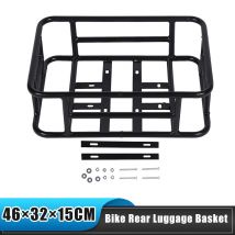 Cestino portapacchi posteriore per bici Cestino portaoggetti in ghisa antiruggine di grande capacità per mountain bike 46×32×15 cm
