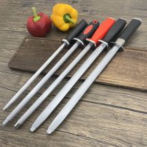Affilatrice per coltelli con asta in acciaio diamantato Affilatrice per coltelli in acciaio per affilare Pietra per affilare professionale in acciaio al carbonio per cucina
