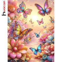 Huacan 5d Diamant Malerei Schmetterling handgemachte Hobby Handwerk Kit DIY Diamant Mosaik Blume Wand kunst Arbeit Wohnkultur