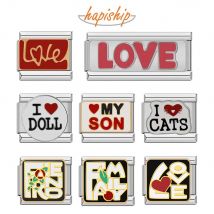 Hapiship 2024 Neue Mode Frauen Liebe Familie Musik Charme Italienische Links Fit 9mm Armband Edelstahl, Der DIY Schmuck DJ765