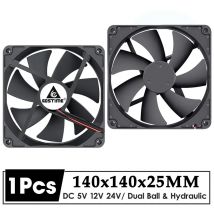 1 Stück Gdstime 14025 DC 5 V 12 V 24 V 2Pin 140 x 140 x 25 mm 140 mm Belüftungsmaschine Lüfter 140 mm bürstenloser PC-Computergehäuselüfter