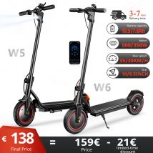 Scooter elettrici W5/W6 da 8,5/10 pollici 350/500W 36V7.8Ah 30/35 km/h 30+Gamma e-Scooter Controllo APP Scooter elettrico per pendolari urbani