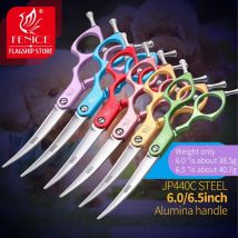 Fenice 6,0/6,5 Zoll Professionelle Hundepflegeschere Gebogen Japan 440C Schere mit hochwertigem