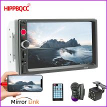 HIPPBQCC Autoradio 7-Zoll-Bluetooth-Multimedia-MP5-Player Touchscreen FM ISO Power Aux-Eingang USB Mirror Link 2 Din Autoradio