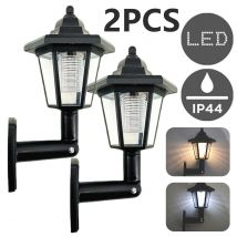 2 pezzi di luce solare per esterni lampada da parete per luce solare da giardino casa villa balcone applique da parete terrazza luci decorative per atmosfera energia