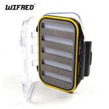 1PC Taschenformat Doppelschichten Wasserdichte Nymphenangeln Fliegenbox 10,5X7,0X3,1CM Fliegenfischergeräte