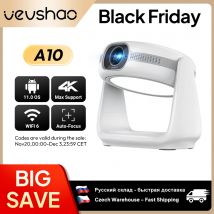 Vevshao A10 proyector inteligente Android 11,0 1080P con lámpara WiFi 5G proyectores portátiles 4K compatible con proyector de cine en casa de vídeo HD
