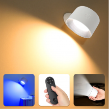 Lampada da parete a LED, 3 livelli di luminosità, 3 modalità colore, applique da parete, 2000 mAh a batteria 360 °   Controllo tattile ruotabile
