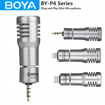 BOYA BY-P4 Plug and Play Mini micrófono inalámbrico de condensador portátil para PC móvil Android iPhone DSLR cámara Streaming Youtube
