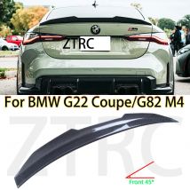 Auto-Spoiler für BMW 4er G22 Coupé/G82 M4 PSM-Stil Echtcarbon-Material Heckspoiler Kofferraumflügel 2020-2026 Glänzend Schwarz