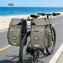 50L 2-in-1 Multifunktionale Fahrrad-Gepäckträgertasche Wasserdichte Doppelseitige Fahrradtasche für Aktives Reisen
