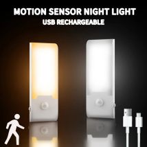 Sensore di movimento Luce notturna a LED Lampada da notte ricaricabile Comodino Armadietto da cucina portatile Luci notturne per camera da letto Scale Corridoio