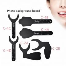 6 stücke Dental Kieferorthopädische Schwarz Hintergrund Foto Bild Kontrast Bord Metall Oral Wange Platte mit Skala Mark Autoklavierbar Kit
