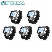 Retekess 5pcs td110 drahtloses Restaurant Pager Kellner Uhr Empfänger 7 Sprachen für Shisha Bar Cafe Hotel Club Kunden service