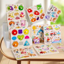 Montessori Holz Puzzles Spielzeug Für Kinder Hand Jigsaw Leben Erkenntnis Fisch Spiele Eltern-kind-Interaktive Pädagogisches Spielzeug