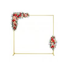 Supporto per sfondo per arco nuziale Cornice quadrata per arco per palloncini in metallo dorato per cerimonia, anniversario, albero da giardino, foto per baby shower all'aperto