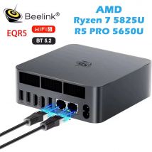 Beelink EQR5 Mini PC AMD Ryzen 5 Pro 5650U WiFi6 BT5.2 Dual LAN DDR4 Dual RAM SSD Slots M.2 2280 SSD USB3.0 Desk Gaming Computer