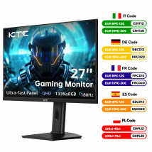 Monitor da gioco KTC 27 Zoll, monitor 2K@180Hz / 144Hz 1440P con pannello Fast-IPS, 1 ms GtG, HDR 400, sincronizzazione adattiva, 450 cd/m2H27T7