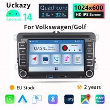 7''USB Android 14 Autoradio GPS per VW Volkswagen Skoda Octavia Golf 5 6 Touran Passat B6 Polo Jetta Sharan Caddy Sedile Schermo