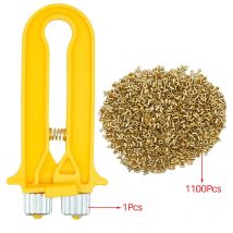 1 pz tenditore telaio e 1100 pz scatola occhi in rame foro per infilare strumenti combinati per apicoltura apicoltura forniture per attrezzature per apicoltore