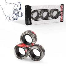 3 sztuk Fidget Spinner pierścień magnetyczny zabawki palce pierścienie magnetyczne ADHD Stress Relief magiczne zabawki dla dorosłych dzieci lęk