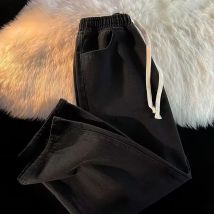 Herren-Jeans mit elastischem Bund, hochwertige, gerade, lockere amerikanische Straße, Retro-Vintage-Denim-Hose, bequeme Freizeithose