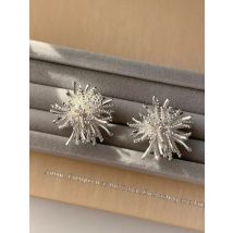 S925 Sterling Silver Chic Dandelion Personalized Fireworks Stud Earring for Women Fine Jewelry High Luxury Vintage Accessories