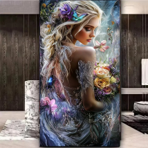 Big Size Fantasy Flowers Woamn diy Diamond Painting Kits for Adults,Diamond Art For Beginner,Full Diamond Mosaic For Decor Gift