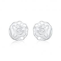 DOTEFFIL 925 Sterling Silver Rose Flowers Stud Earring For Women Wedding Engagement Charm Jewelry