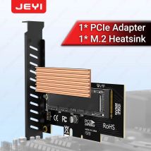 Tarjeta adaptadora JEYI M.2 NVME a PCIe con disipador de calor SSD, tarjeta de expansión PCIe 4.0 X4 ssd de 64Gbps para PC de escritorio, Gen4 Gen3 Gen2