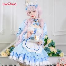 AUF LAGER UWOWO Vanilla Cosplay Game vol.4 Chocolaa&Vanillaa Cosplay Dienstmädchenkleid Niedliches blaues Kleid für Damen Outfits Kostüme