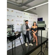 Portable Backdrop Trade Show Stand, Folding Booth, Pop Up Exhibition Display, Aluminium Fabric Wall Banner, Promotion