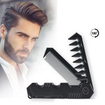 Multifunktionale 2in1 Tragbare Kunststoff Falten Tasche Kämme Barber Männer Öl Kopf Bart Kämme Haar Styling Breite Zahn Kämme