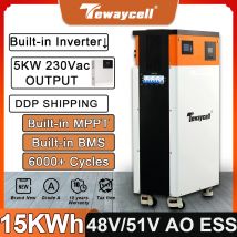 Akumulator Powerwall LiFePO4 48V 15kWh 300Ah z wbudowanym falownikiem 230V 5kW, WiFi, MPPT, system ESS do domowego systemu energii słonecznej, UE, bez podatku.