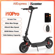 IScooter-patinete eléctrico i10Pro, Scooter de 10 pulgadas, 800W, 15Ah, 45 km/h, alcance de 60KM, potente, con aplicación