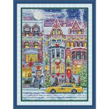 Inverno Piccola Città Modello Di Natale Kit Punto Croce FAI DA TE Fatti A Mano 14 16 11CT HD Stampato Tela Tessuto Ricamo Complementi Arredo Casa Regalo