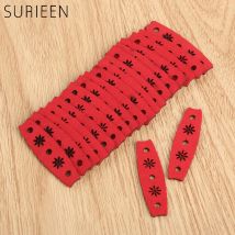 RED Hunting 20Pcs Microfiber Leather Slingshots Pouches for Outdoor Shooting Bow Sling Shots Catapults Replacement 50mmX14mmX8mm