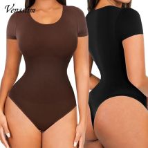 Vensslim Ganzkörper-Shaper-Bodys für Damen, kurzärmelig, Taillentrainer, Dessous, nahtlos, Po-Heber, Bauchkontrolle, schlanke Formgebung