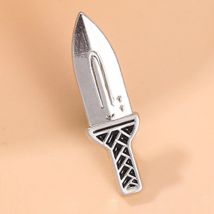 Interesting Small Knife Dagger Fixed Buckle Brooch Clothes Anti Glare Collar Pin Badge