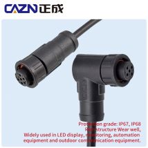 CAZN Plastic Straight Angled Male Female Circular Connectors E10 Waterproof Bayonet connector 2-12 pin with UNshielded PVC Wire