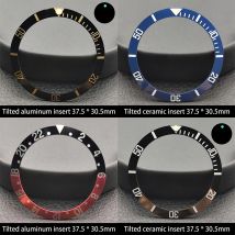 37,5 mm Lünette, neigbare Lünette, Keramik/Aluminium, 37,5 x 30,5 mm, Uhrenzubehör, Ersatzteile, Gehäuse, Uhrenlünette