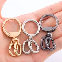 2 Stück drehbare Verschlussklammern, Karabinerverschlüsse aus Metall, drehbarer Verschluss mit Schlüsselringen für die Herstellung von Schlüsselanhängern, DIY-Bastelarbeiten