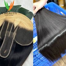 16A Vietnamese Double Drawn Bone Straight Bundles with Lace Closure Raw Hair Bundles Raw Hair 16 18 20 Inches Lace 5X5 13X4 2X6
