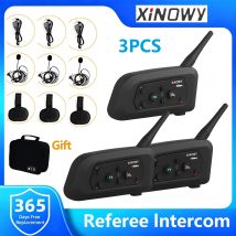 XiNOWy V4C 3 Benutzer Fußball-Schiedsrichter-Intercom-Headset 1200 m Vollduplex-Bluetooth-Fußballkonferenz-Mehrzweck-Interphone