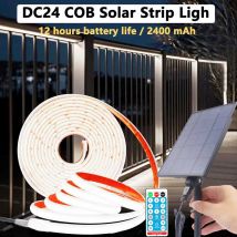Striscia solare Ligh 24V COB Strisce luminose al neon solare Impermeabile IP65 Flessibile Bianco caldo Illuminazione lineare ad alta densità Luci LED COB