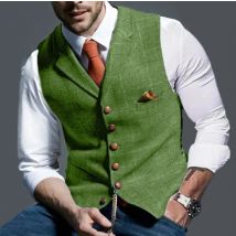 Frühling und Herbst Europa und die Vereinigten Staaten Herrenmode Plaid Casual Einreiher Weste Slim-Fit Anzug Weste, Pendeln