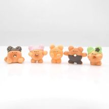 Qualia Donatchu Maskottchenfigur Kapselspielzeug Kawaii süßer Schokoladen-Grüntee Farbspray Erdbeer-Vanillepudding Donuts Bärenmodelle