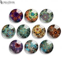 12mm 14mm 20mm 25mm 30mm 40mm 859 Blumen mischung runder Glas Cabochon Schmuck finden 18mm Druckknopf Charm Armband